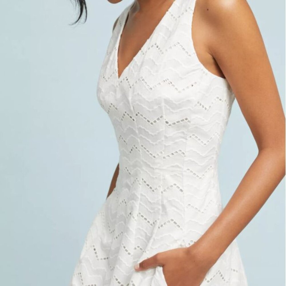 Anthropologie White Buvette Floral Dress Size 6